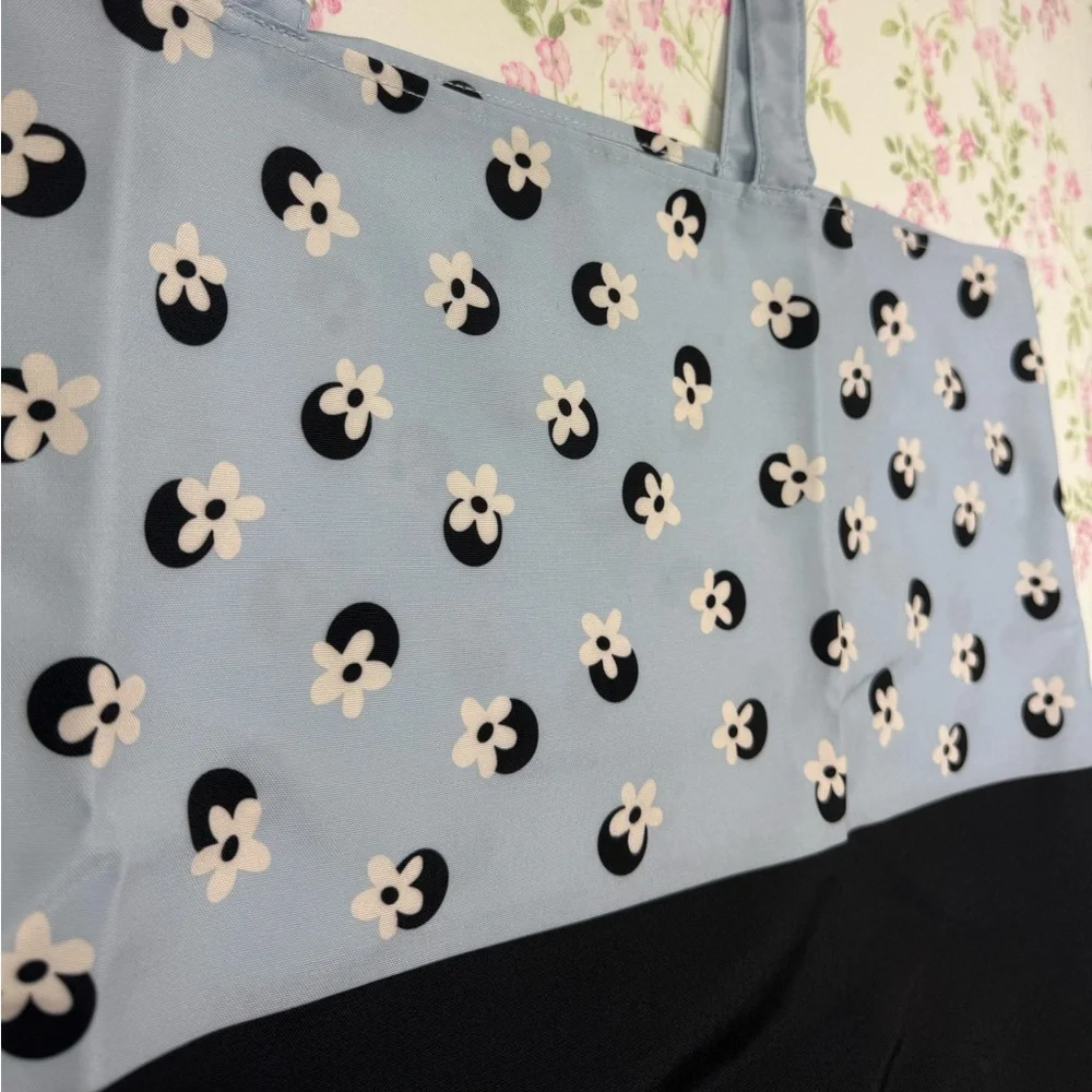 Kate Spade Large Polka Dot Reusable Floral‎ Shopping Tote Eco Friendly